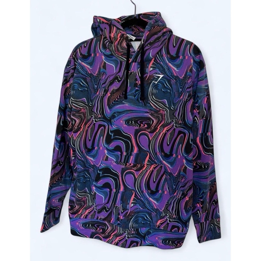 Gymshark Multicolor Abstract Print Pullover Hoodie Size Medium